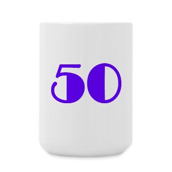 50. HAPPY BIRTHDAY. HAPPY BIRTHDAY - Large Mug 440 ml - white - Front