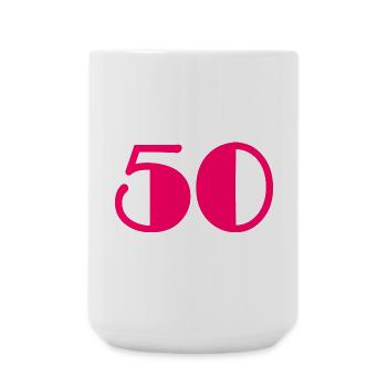 50. BIRTHDAY. HAPPY BIRTHDAY - Large Mug 440 ml - white - Front