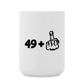 49 +. Pour toute personne aux prises avec 50 ans # - Grande tasse 440 ml - blanc - Devant