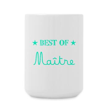 MERCI. MERCI MAÎTRE. CADEAU MAÎTRE. VACANCES. ÉTÉ. - Grande tasse 440 ml - blanc - Devant