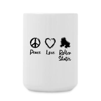 Peace Love Roller Patinage - Grande tasse 440 ml - blanc - Devant
