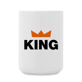 King with crown / 2 colors - Large Mug 440 ml - white - Front