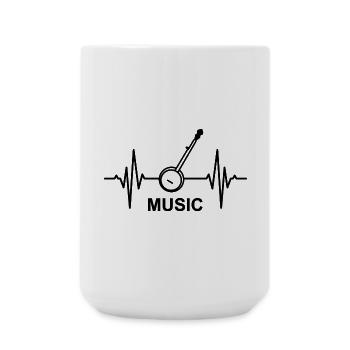 Musik EKG Herzlinie - Große Tasse 440 ml - Weiß - Vorne