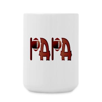 PAPA AMERICAN FOOTBALL VATER - Große Tasse 440 ml - Weiß - Vorne