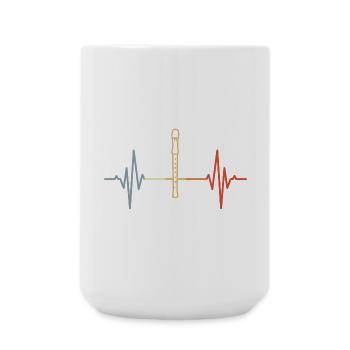 Flute Heartbeat Retro - Large Mug 440 ml - white - Front