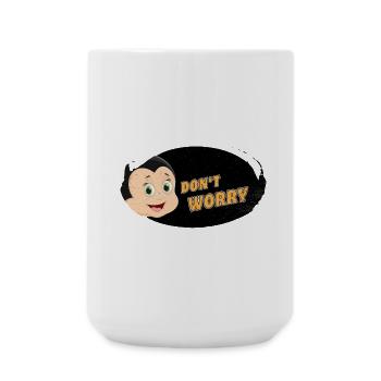 Dont worry be happy with Comic - Große Tasse 440 ml - Weiß - Vorne