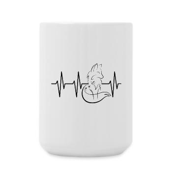 Puls Fuchs Symbol Herzschlag Füchse Illustration - Große Tasse 440 ml - Weiß - Vorne