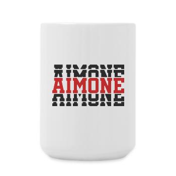 t-shirt Aimone t-shirt idée cadeau texte empilé - Grande tasse 440 ml - blanc - Devant