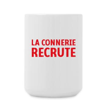 La connerie recrute engagez-vous Humour Citation - Grande tasse 440 ml - blanc - Devant