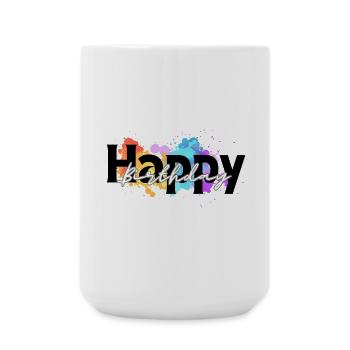 Happy birthday, Congratulations, Birthday - Large Mug 440 ml - white - Front