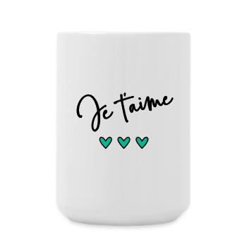 HERZ. HERZ. VALENTINSTAG. LIEBE. LIEBE. PAAR. - Große Tasse 440 ml - Weiß - Vorne