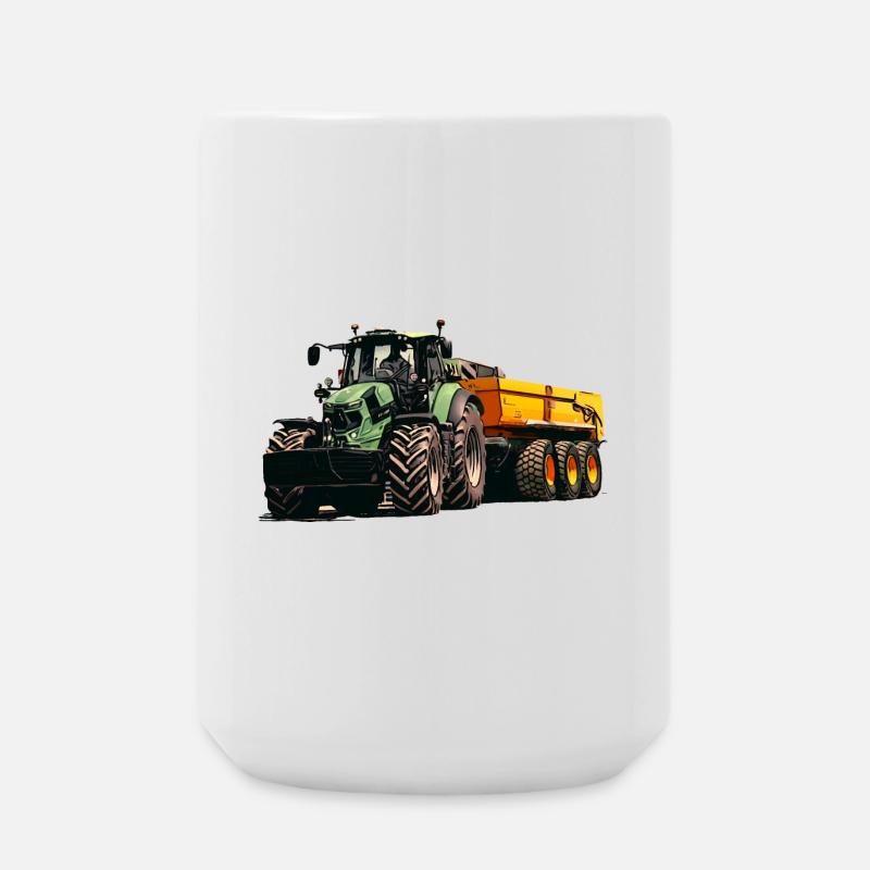 Deutz avec remorque benne - Grande tasse 440 ml - blanc
