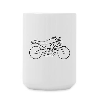 Motorbike Classic Bike Lines Outline - Large Mug 440 ml - white - Front