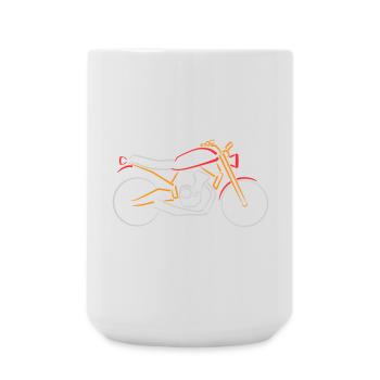 Motorbike Classic Bike Lines Outline multicolored - Large Mug 440 ml - white - Front