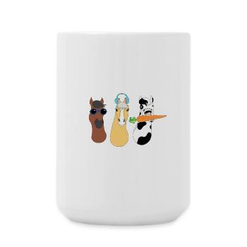 Design Animaux Funky avec Accessoires Colorés - Grande tasse 440 ml - blanc - Devant