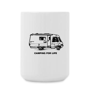 Camping For Life - Large Mug 440 ml - white - Front