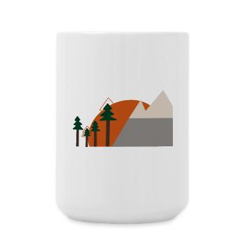 Silhouette Tannen & Berge - Große Tasse 440 ml - Weiß - Vorne