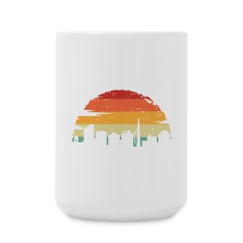 Sunset Skyline Retro Gradient - Large Mug 440 ml - white - Front
