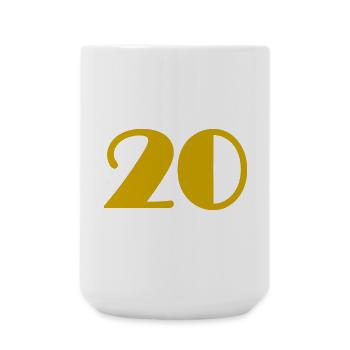 20. 20 ANS. 20e ANNIVERSAIRE. ANNIVERSAIRE 20 ANS. - Grande tasse 440 ml - blanc - Devant