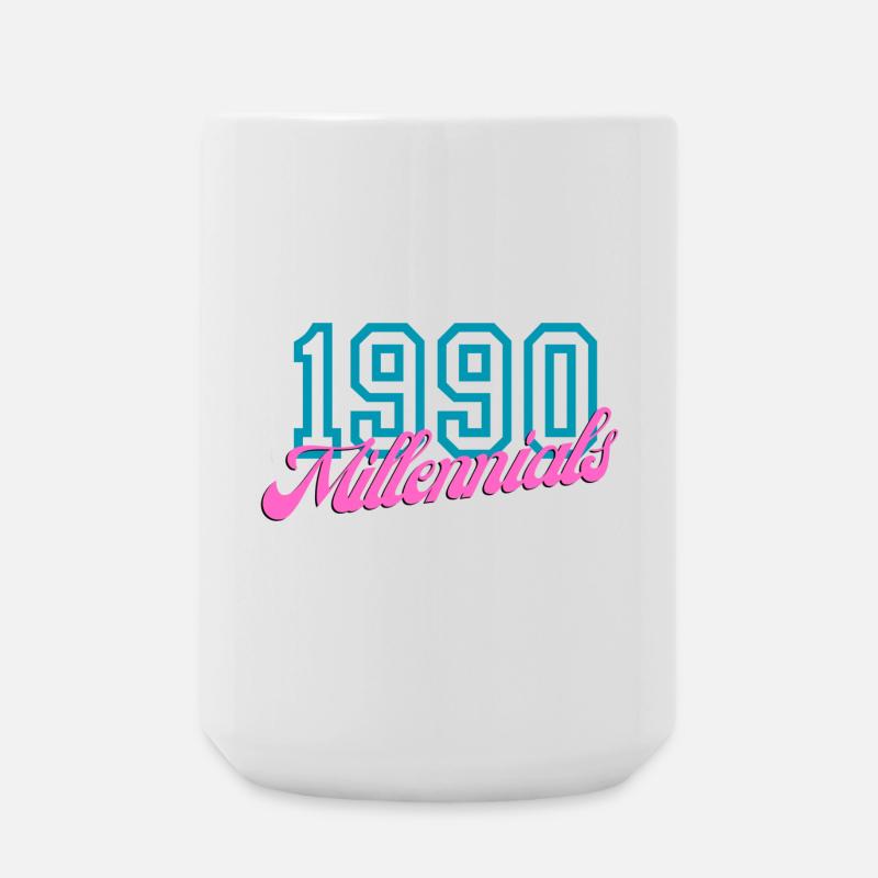 Retro 1990 Millennial Digitaler Stil Design - Große Tasse 440 ml - Weiß