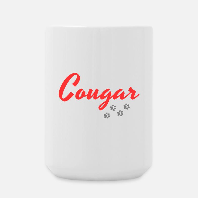 huge cougar - Large Mug 440 ml - white