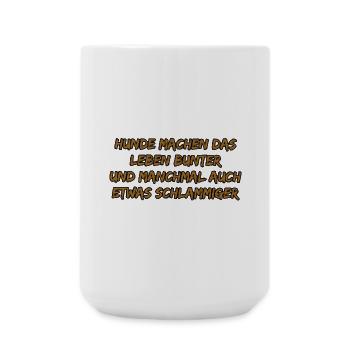 Hundebunte Lebensfreude - Große Tasse 440 ml - Weiß - Vorne