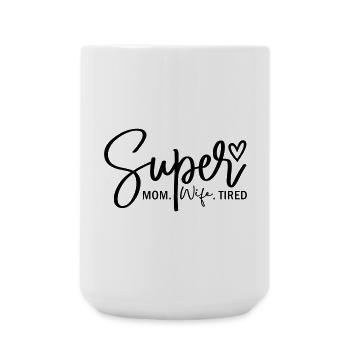 Super-Mama - Große Tasse 440 ml - Weiß - Vorne