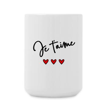 COUPLE. HEART. CHRISTMAS. JUST MARRIED. Bachelorette party - Large Mug 440 ml - white - Front