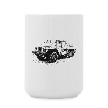 Ural Power – Schwergewicht auf Rädern - Große Tasse 440 ml - Weiß - Vorne