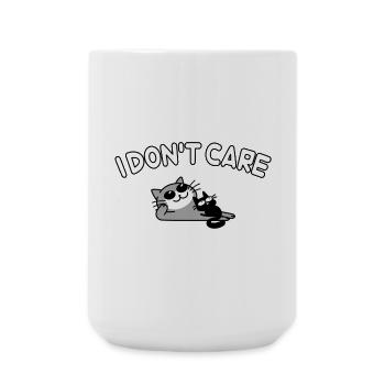 Katzen Spruch es ist mir egal - Große Tasse 440 ml - Weiß - Vorne