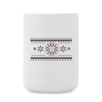 Un motif en étoile dans le style norvégien - Grande tasse 440 ml - blanc - Devant