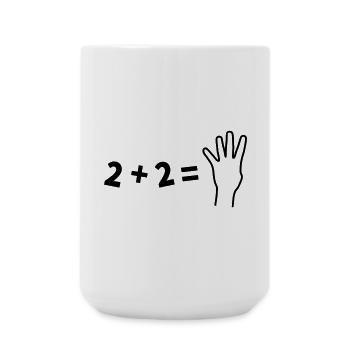 Witziges 2+2=4 Mathematik Shirt - Große Tasse 440 ml - Weiß - Vorne