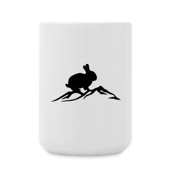 Hase auf Berg - Große Tasse 440 ml - Weiß - Vorne
