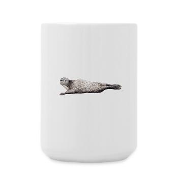 Phoca vitulina - Foca - Phoque - Seehund - Große Tasse 440 ml - Weiß - Vorne