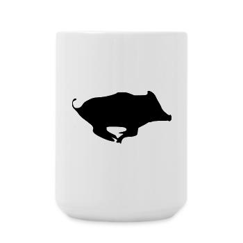 Sanglier chasse silhouette gibier chasseur animal  - Grande tasse 440 ml - blanc - Devant