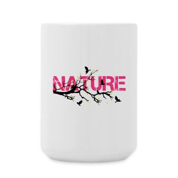 Nature en Rose Éclatante - Grande tasse 440 ml - blanc - Devant