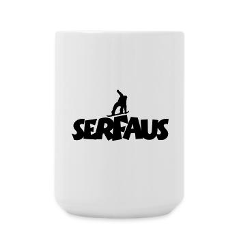 Serfaus Snowboard Snowboarding - Große Tasse 440 ml - Weiß - Vorne