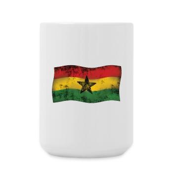 Ghanaian Flag with Vintage Effect Reggae - Large Mug 440 ml - white - Front