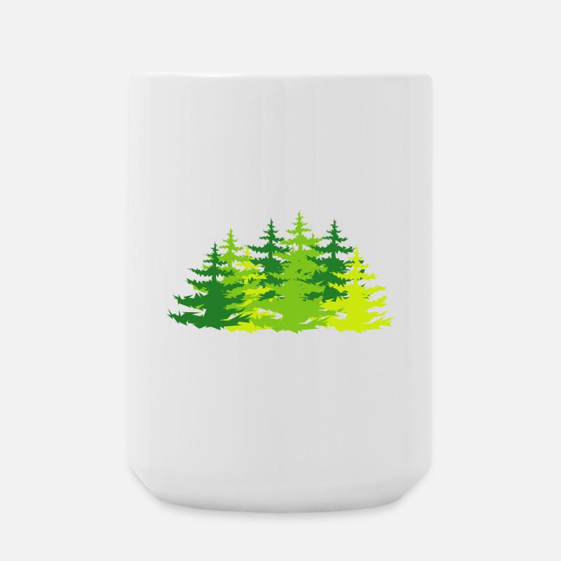 Forest, trees, mixed forests, icon, nature, graphic - Large Mug 440 ml - white