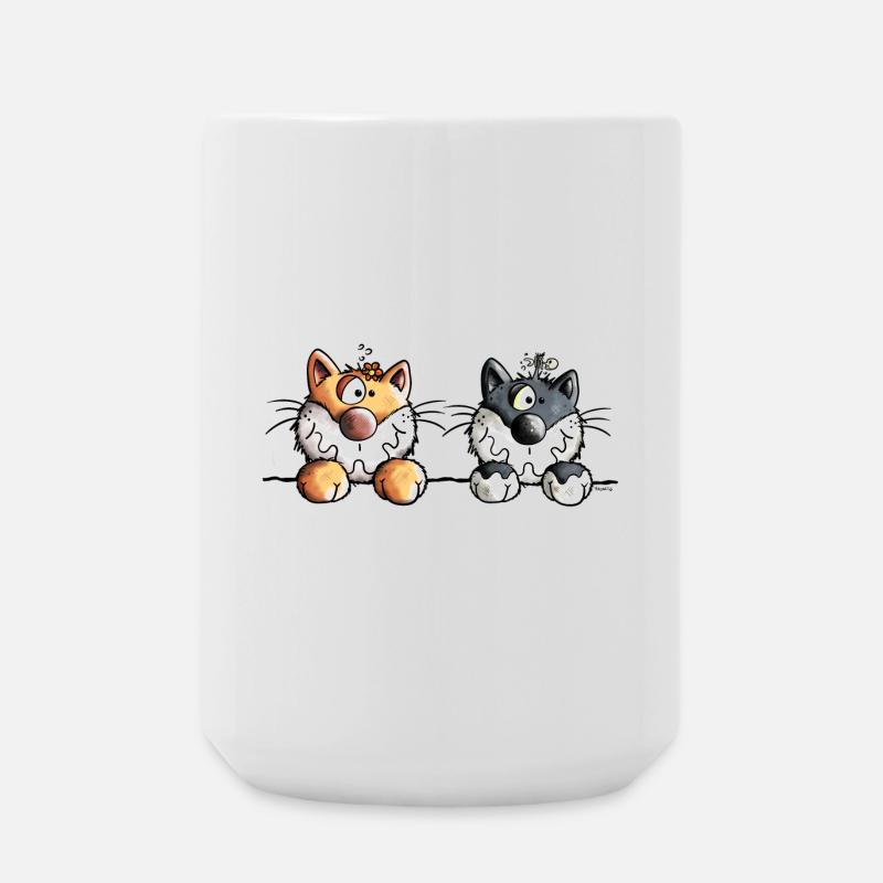 Deux chats - Grande tasse 440 ml - blanc