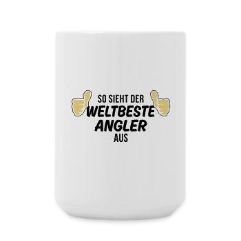 der weltbeste angler - Große Tasse 440 ml - Weiß - Vorne