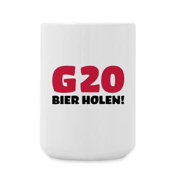 Bier holen Humor - Große Tasse 440 ml - Weiß - Vorne