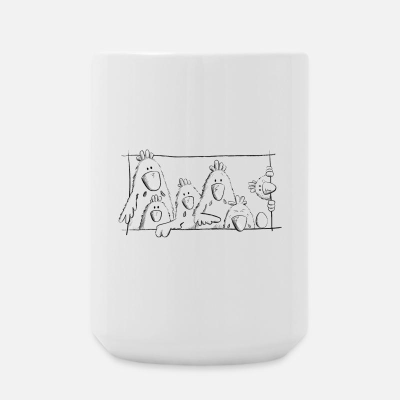 Poulets heureux - Grande tasse 440 ml - blanc