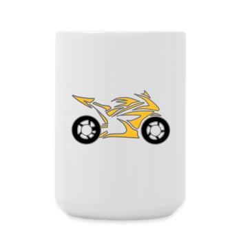 Motorrad Bike Chopper Moped Rolle - Große Tasse 440 ml - Weiß - Vorne