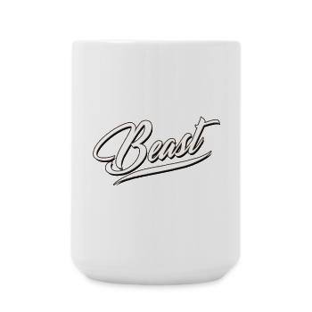 beast mode gym training kraft strong power energy - Large Mug 440 ml - white - Front