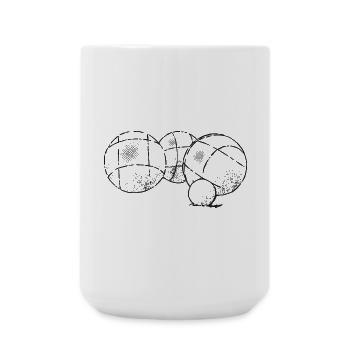 Boules de boules pour joueurs de pétanque - Grande tasse 440 ml - blanc - Devant