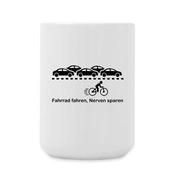 Fahrrad - Große Tasse 440 ml - Weiß - Vorne