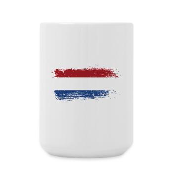 Brushstroke Dutch Tricolor - Large Mug 440 ml - white - Front