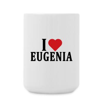 t-shirt J’aime Eugenia idée cadeau t-shirt - Grande tasse 440 ml - blanc - Devant
