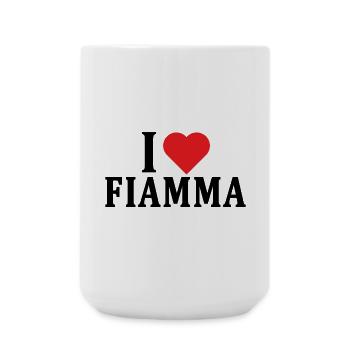 T-Shirt I love Flame T-Shirt Geschenkidee - Große Tasse 440 ml - Weiß - Vorne